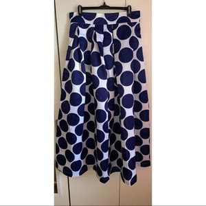 High Waisted Full Polka Dot Skirt